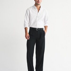 A&F Black Pleated Trousers